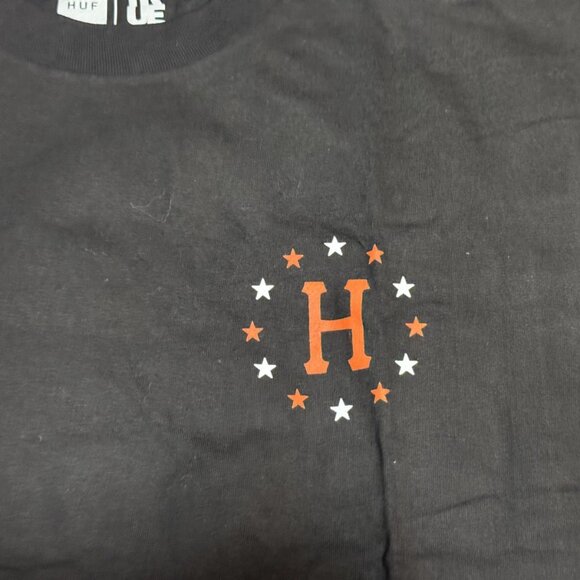 Size XL Huf Mens Black Crew Neck Everyday Comfort Graphic Print T-Shirt - Picture 3 of 4
